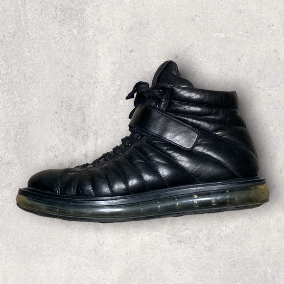 PRADA Levitate Black Quilted Leather High-Top Men’s Sneakers - Picture 7 of 17